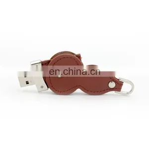 Wholesale Customized Logo Pendrive USB Flash Drive Gift Leather With Gift Box Packing thumbnail-1