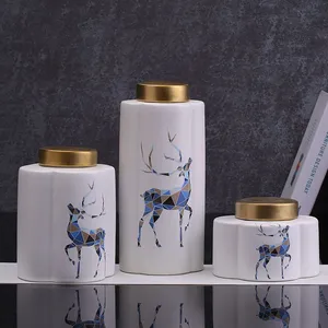 Petal Deer Animol Nordic Matte White Creative Ceramic Vase For Home Decoration Art thumbnail-1