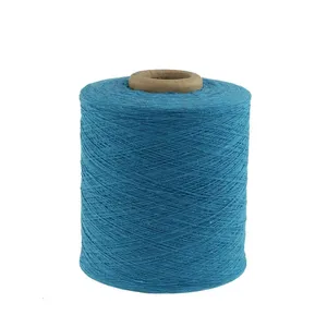 Yarn Dyed Color Recycled Cotton Yarn Manufacturer Regenerated Carded Polyester Yarn for Socks NE14S thumbnail-1