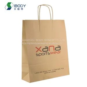 High Quality Kraft Paper Gift Kraft Paper Shopping Bag With Twist Handle thumbnail-1