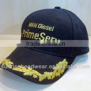 Metallic Embroidery6 Panel Baseball Cap Blue thumbnail-1