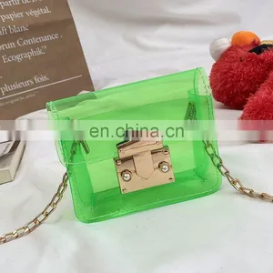 2020 Wholesale Fashion Korea, Version Cute Little Baby Girls Candy Neon Clear Jelly Bag Purse Shoulder Bag Kid Handbag/ thumbnail-3