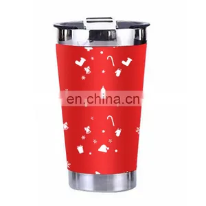 Christmas Theme Stainless Steel Tumbler Water Bottle Wide Mouth With Custom Logo Vacuum Flask Thermos thumbnail-1