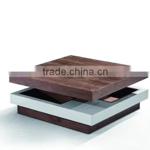 High Gloss Swivel Round Coffee Table thumbnail-2