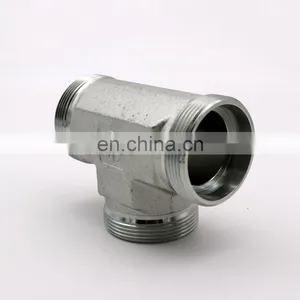 1/4 Inch 1/8 Inch G1 Unf Thread Hydraulic Pipe Adapter 90 Degree Elbow Stainless Steel Three Ends Male Pipe Tee thumbnail-4