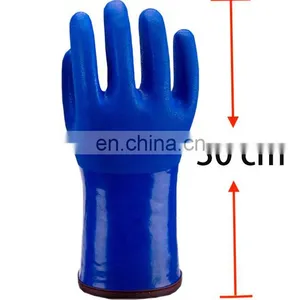 30CM Warm Winter Safety Glove Anti Cold Cashmere Liner Thermal Chemical Proof Gloves Outdoor Oil Resistant Work Gloves thumbnail-1