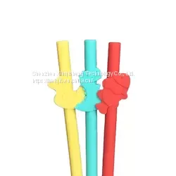 Amazon Best Seller BPA Free Elastic Colorful Rubber Silicone Straws For Drinking thumbnail-1