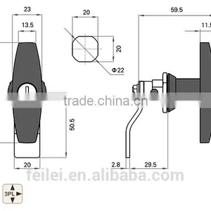 2015 FEILEI MS101-1 OEM China Wholesale Zinc Diecast High Quality Industrial Cabinet T Handle Lock With Key thumbnail-6