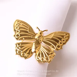 Plated Gold Butterfly Shaped Dinner Insect Series Napkin Ring For Children's Birthday thumbnail-2