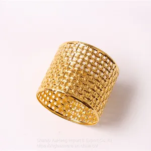 Table Accessories Metal Napkin Ring Hollow Plating Wedding Table Cloth Ring thumbnail-3