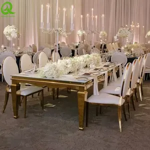 Banquet Furniture Silver Stainless Steel Dining Table for Restaurant thumbnail-4