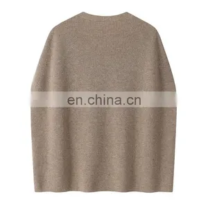 Women's Loose Knit V Neck Cashmere Sleeveless Sweater Vest New Spring Autumn Collection 100% Cashmere Casual Style Front Logo thumbnail-2