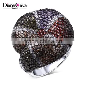 New Colorful Cubic Zirconia Pave Setting CZ Party Jewelry Trend Gold Thick Snake Ring thumbnail-2
