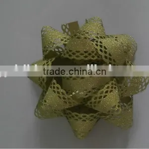 2014 the Newest Design Glitter With Lace Decorative Border Star Bows or Garland Ribbon Flower For Christmas/Wedding Celebration thumbnail-5