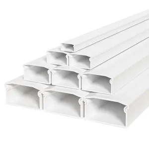 Solid PVC Trunking Solid Wall Wiring Ducts 100X50 Wall Raceway Trunking Electrical Products Channel Cable Management System thumbnail-2