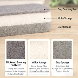 Heavy Duty Scrub Sponge Cleaning Pad Double Layer Dish Washing Foam Cleaner for Home Use thumbnail-2