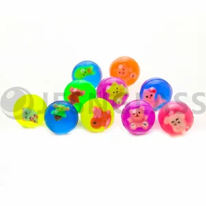 Factory Wholesale Various Design 20mm 27mm 32mm 35mm 38mm 45mm 49mm 56mm 60mm 3D Animal Bouncy Toy Rubber Balls thumbnail-1