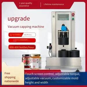 Hy-x Double-station Vacuum Capping Machine for Tinplate and Glass Bottles, Suitable for Mushroom Sauce and Shredded Meat Sauce, Capping Equipment, in Stock thumbnail-1