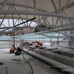 Workshop and Factory Building Bolt - Ball Joint Grid Structure Roof and Shed, Spherical Grid Membrane Structure Awning, Guangdong Bolt - Ball Steel Grid Processing Base thumbnail-3