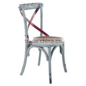 RCH-4006-2 Cross Back Chair Used Restaurant Wood Chairs Quality Choice thumbnail-3