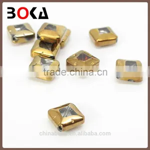 // Hot Sale Golden Border Square Shape Fancy Glass // Crystal Stones Rhinestone Glass Stone // thumbnail-1