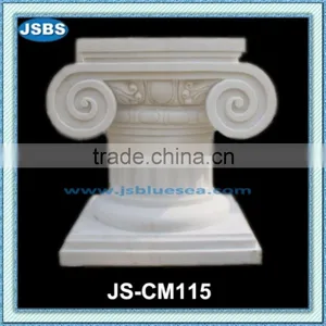 Carved Unique White Stone Pedestal Table Base thumbnail-1