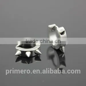 Retro Gothic Men's Rock Punk Spike Rivet Earring Stainless Steel Ear Studs Hoop thumbnail-5
