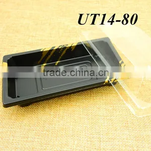 OPS Plastic Disposable Embossing Sushi Box Container Tray With Clear Lid thumbnail-1