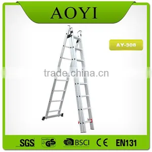 Easy to Operate Extension 3 Section Aluminum Loft Ladder AY-308 thumbnail-2