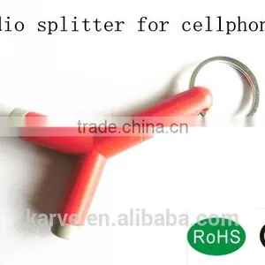 2014 High Quality 3.5mm Optical Audio Splitter Keychain Dual Audio Splitter for Cellphone thumbnail-1