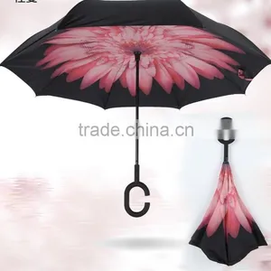 Black Outside C Handle Inverted Advertising/promotion/golf Umbrella thumbnail-5