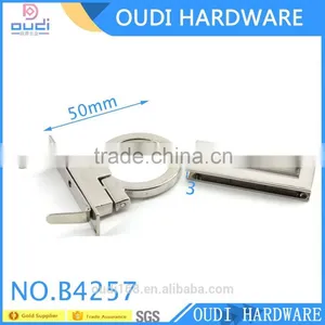 Shiny NIckel Plating Turn Lock For Leather Bag Front Part Lock Metal Bag Buckle thumbnail-3