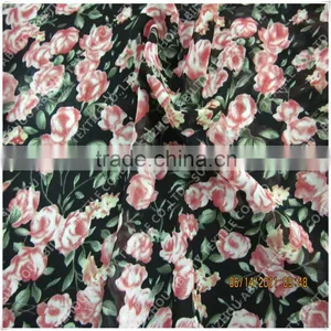 100% Polyester Japanese Silk Chiffon Floral Printed Fabric thumbnail-4