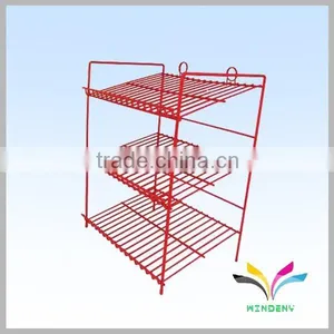 Factory Directly Cheap Custom Metal 2 Tiers Floor Stand Newspaper Display Rack thumbnail-2