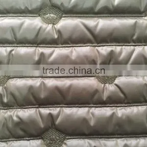 Stripe Embroidered Thermal Padded Fabric With Quilting for Down Coats/jacket thumbnail-1