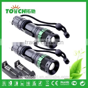 Self Defense Tactical Flashlight High Power Rechargeable Hunting Flash Light XPE Flashlight for Outdoor Camping 8002 thumbnail-1