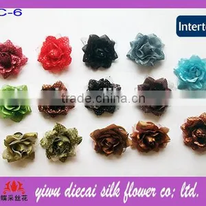 Red Polka Dot Handmade Artificial Silk Flower thumbnail-1