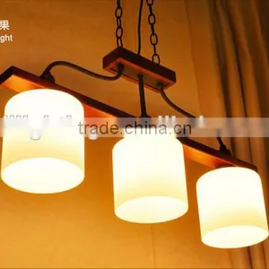 Wholesale Guzhen Lighting Wood Material Dinning Lamp 3 Glass Shades Hanging Lamp thumbnail-1
