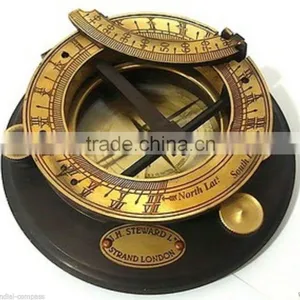 Antique Vintage Brass Gift Compass -maritime Sundial Compass 13510 thumbnail-1