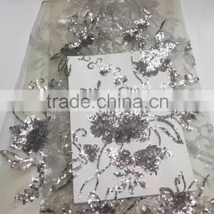 CL60071 New Arriva Fast Delivery Tulle Emboridery Lace With Sequins ,wholesale French Lace Fabric for Ladies thumbnail-2