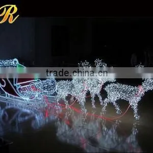 Led Lighted Horse Carriage With Santa Claus for Large Christmas Decoration thumbnail-3