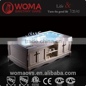 Double Person Whirlpool Spa Bubble Bath With Wood Base thumbnail-1