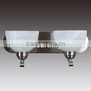 UL CUL Listed Brushed Nickel Inn Hotel Light Fixture With Glass Bowl Shades For Bath W20078 thumbnail-1