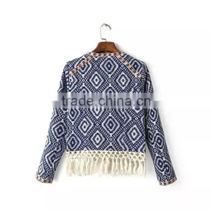 Cheap China Wholesale Clothing Tassel Open Front Vintage Top thumbnail-2