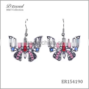 Wholesale Jewelry New Designs Ladies/Womens Ethnic Resin Beaded Earrings Butterfly Gold/Silver Plating Drop Earrings thumbnail-4