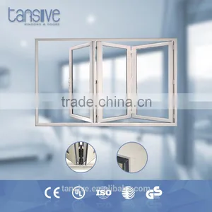 2016 Top Supplier Tansive Construction Aluminium Frameless Folding Glass Window thumbnail-1