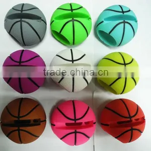 2013 Hot Sell Basketball Shape Silicone Mini Speakers for Mobile Phones thumbnail-1