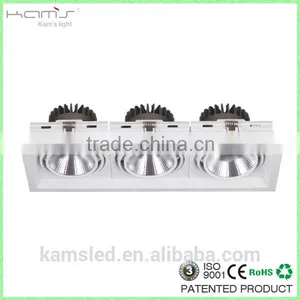 3*10w Trimless Recessed Cob Led Grille Light PMMA Lens Adjustable Spot Light Warm White 3000k thumbnail-3