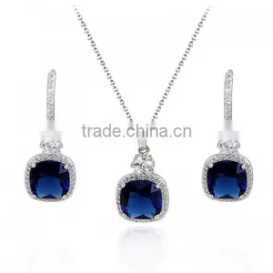 White Color Fashion Necklace With Earring Set For Wedding Zircon Jewelry Set thumbnail-2