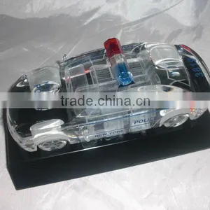 Pure Pink Crystal Police Car Model for Business Gift (R-1058 thumbnail-1